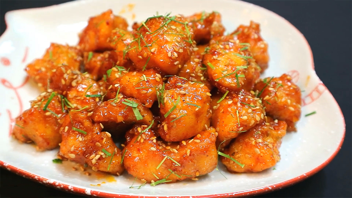 gà chiên sốt cay