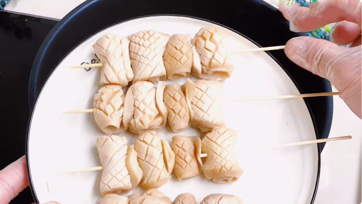 mực nướng sa tế chay